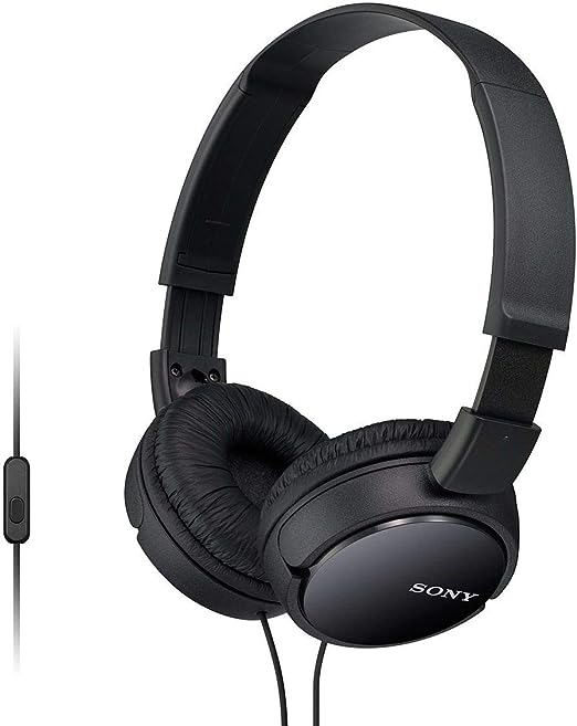 Sony MDR-ZX110AP Wired On-Ear Headphones with tangle free cable, 3.5mm Jack, Headset with Mic for phone calls and 1 Year Warranty - (Black) Sony MDR-ZX110AP Wired On-Ear Headphones with tangle free cable, 3.5mm Jack, Headset with Mic for phone calls and 1 Year Warranty - (Black)